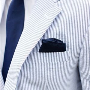 Men’s Navy Blue Seersucker Suit